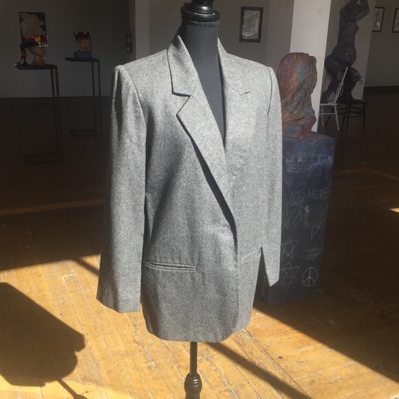 Sag Harbor Gray Wool Loose/oversized blazer - Picture 3 of 6